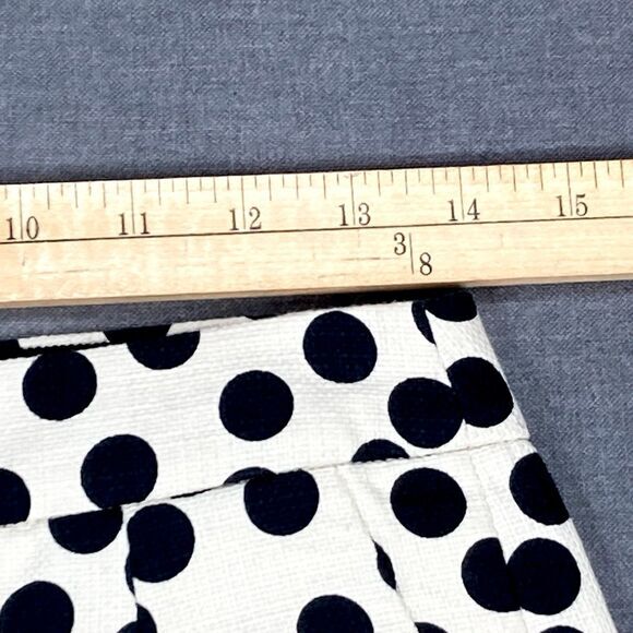J. Crew Mini Skirt Womens 2 Cream Black Polka Dots High-Waisted Rockabilly Retro - Picture 8 of 12